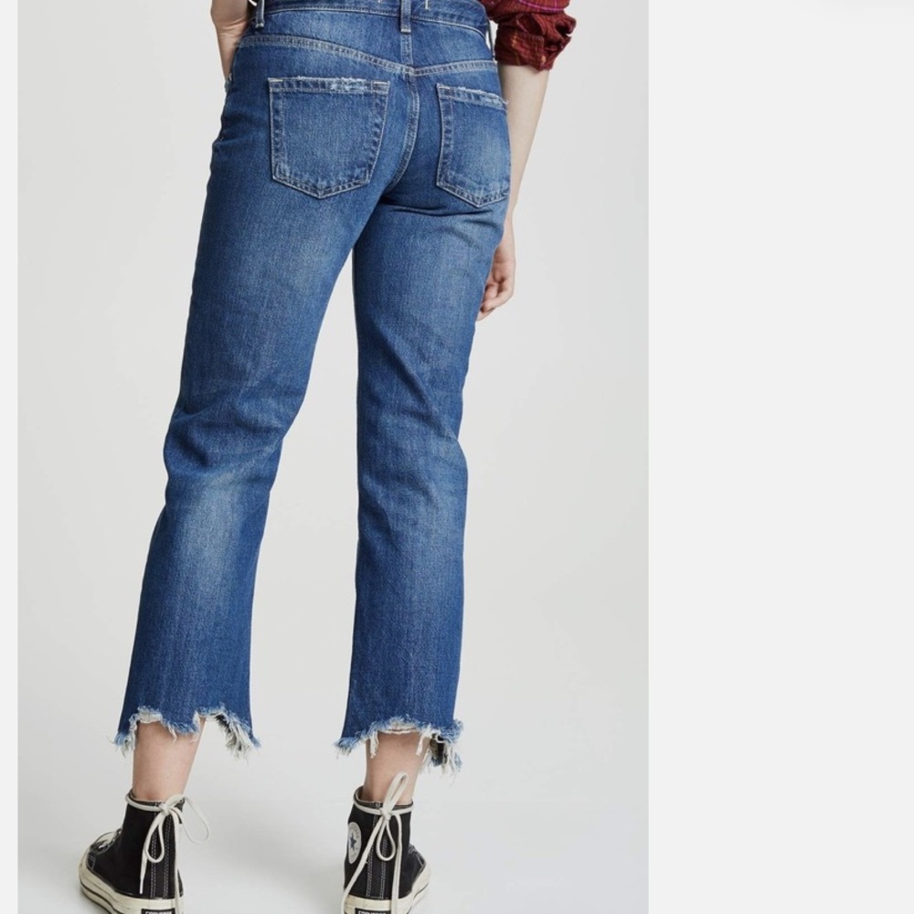Free People NWT Maggie Mid Rise Straight Leg Jeans in Sequoia Blue🔥